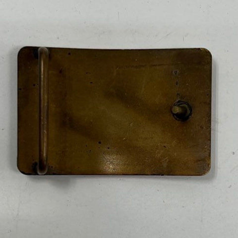 Vintage Philmont Scout Ranch Brass Belt Buckle Tooth of Time Mountain 3x2