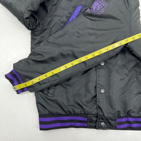 Ultra Game Men's Los Angeles Lakers Black Quilted Varsity Bomber Jacket Sz S