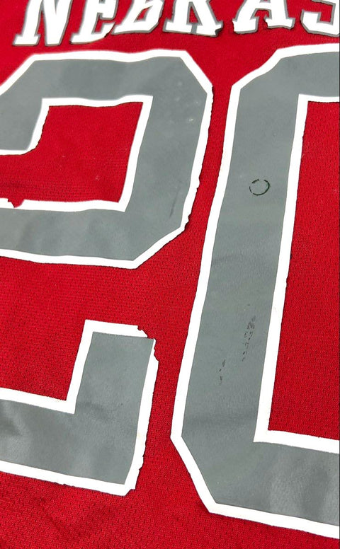 Nebraska Huskers Red Football Jersey #20 Graphic Shirt Men's Size L