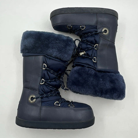 UGG Navy Blue Tall Snow Boots Shearling Women's Size 7