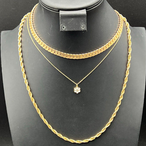 Gold Tone Costume Jewelry Lot of 13 Necklaces Bracelets Earrings Rhinestone