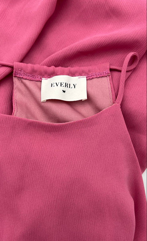 Everly Women's Mauve Pink Halter Neck Sleeveless Elastic Waist Dress Size M