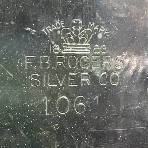 F.B. Rogers Silver Co. Silver Plate Handled Serving Tray Etched Floral Vintage