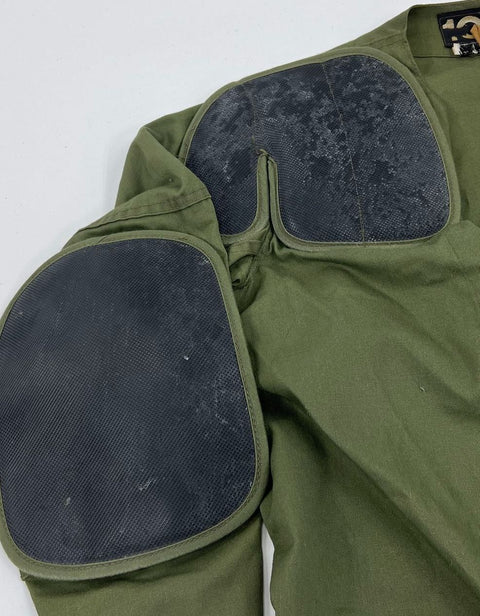 Vintage 10X Green Canvas Padded Shooting Hunting Field Coat Men's
