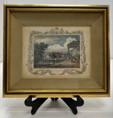 William Tombleson Pair Hand Colored Steel Engravings Hampton Court & Aylesford