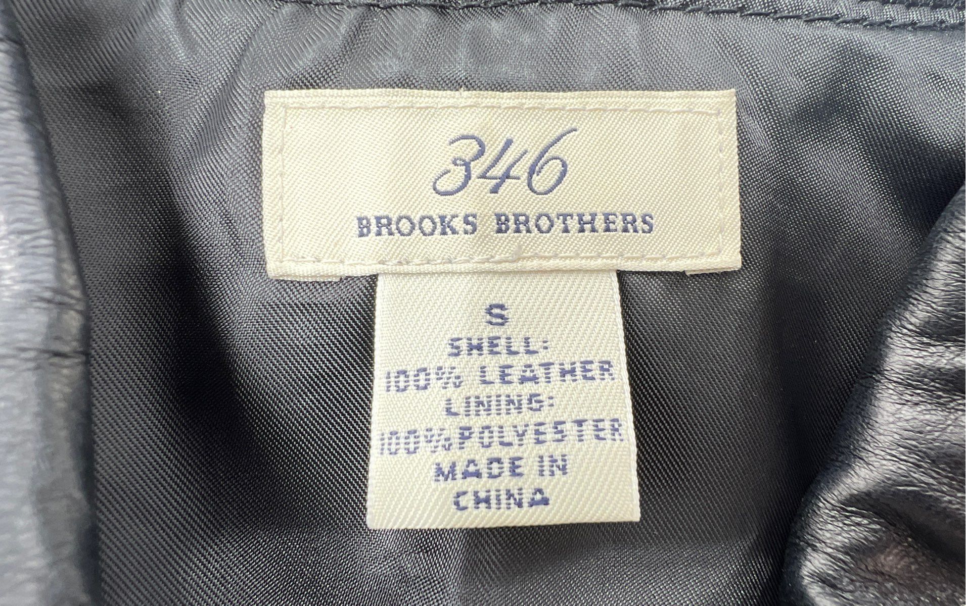 Brooks Brothers 346 Women's Black 100% Leather 4-Button Tailored