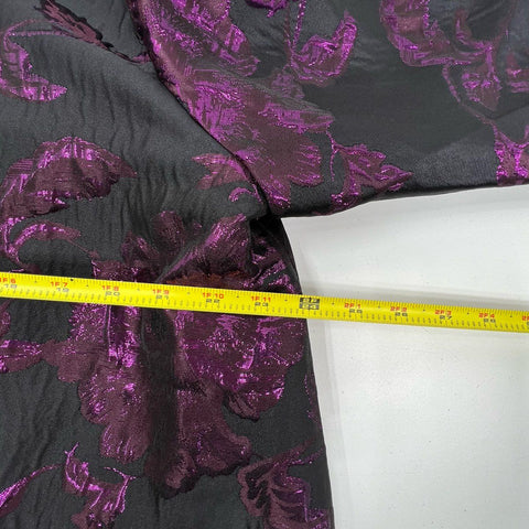 NWT Chicos Travelers Womens Black Purple Metallic Floral Jacquard Jacket 3