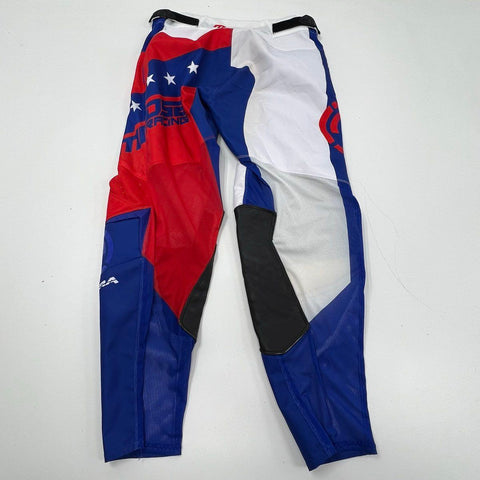 Moose Racing Men's Sahara Rebel Motocross MX Pants Red White Blue Vented Size 34