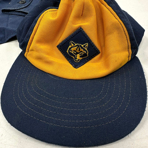 Boy Scouts of America Cub Scout Uniform Lot Patched Shirt Hat Belt Neckerchiefs