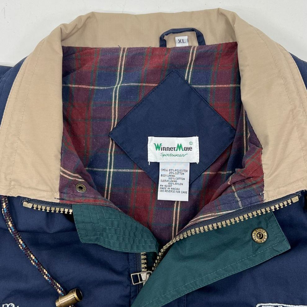 Vintage 90s Winner Mate Mens Plaid Lined Bomber Jacket XL Rhoden Auto Workwear