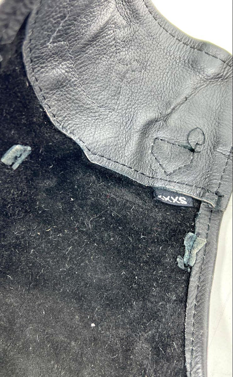 UNIK Vintage Y2K Black Leather Chaps Sturgis 2002 Lady Harley Women's XXXS