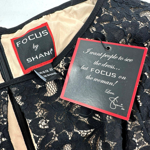 Focus by Shani Women's Black Lace Bodice Wide Leg Jumpsuit Size 10 NWT