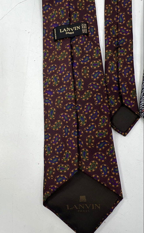 Designer Lot of 6 Men's Vintage Silk Neckties Valentino Versace Armani Lanvin