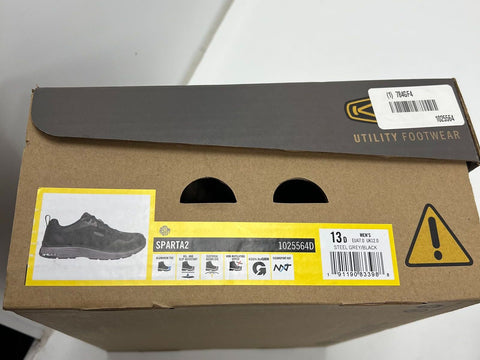 KEEN Sparta 2 Aluminum Toe Utility Work Shoes Black Grey Men's Size 13D New