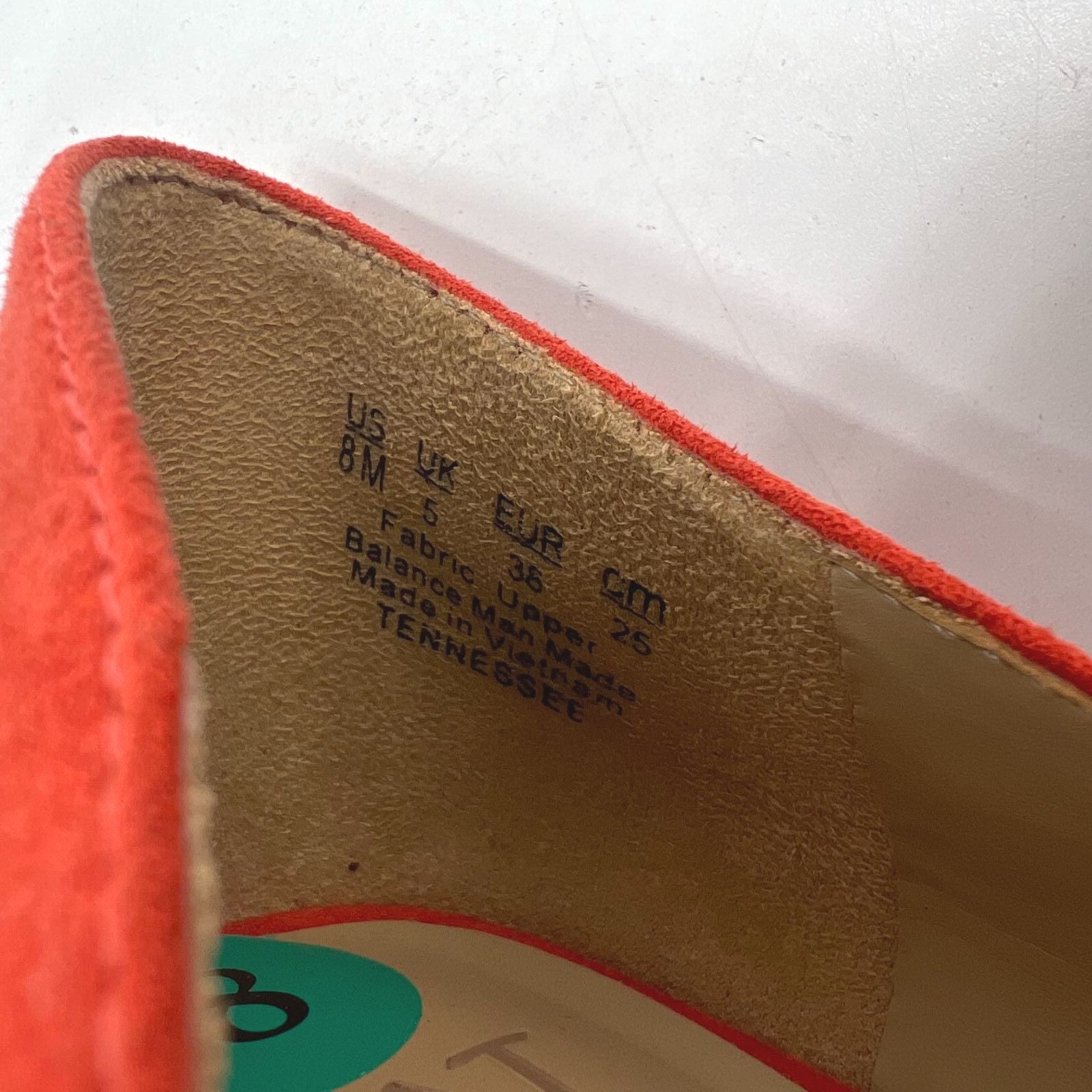 Naturalizer Tennessee Mango Orange Suede D'Orsay Pointed Toe Flats NIB Size 8M