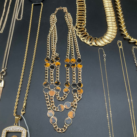 Steeltime Fashion Jewelry Lot of 9 Necklaces Statement Tassel Basketball Hoop