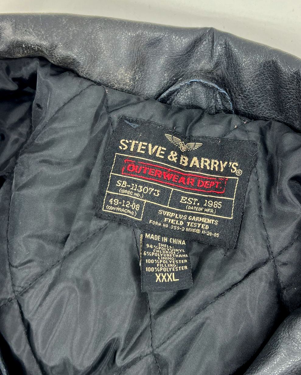 Vintage Steve & Barry's Missouri State Faux Leather Jacket Coat XXXL Black