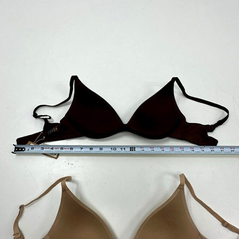 Skims Women's Lot 2 Wireless Super Push-Up Bras Cocoa Clay Sz 30C 32C NWT