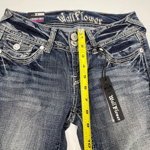 Wallflower NWT Y2K Blue Curvy Embellished Bootcut Jeans Women's Size 5