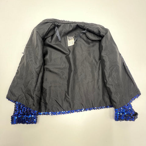 Vintage 80s Rob Hill Mister Jay Blue Sequin Trophy Jacket Blazer USA Made Sz L