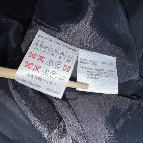 Max Mara Women's Black Pinstripe Blazer Jacket Vintage Y2K Virgin Wool US 4