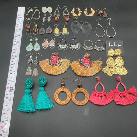 Boho Tassel Rattan Earrings Jewelry Lot of 20 Pairs Lulus Geometric Filigree