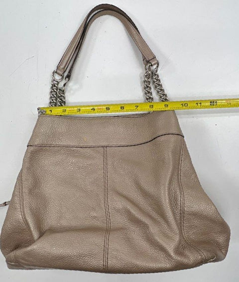 Coach Metallic Tote & Taupe Leather Shoulder Bag Handbag Purse Lot of 2 Pieces