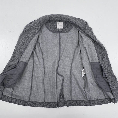 Avec Les Filles Women's Gray Herringbone Notch Lapel Long Blazer Jacket Sz S