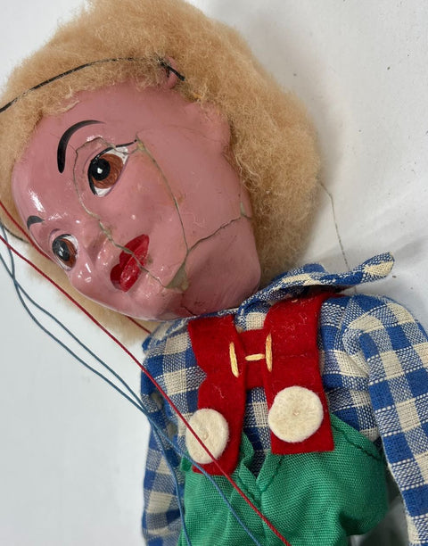 Vintage 60s Pelham Puppet Bimbo the Clown Marionette w/ Box Made in England