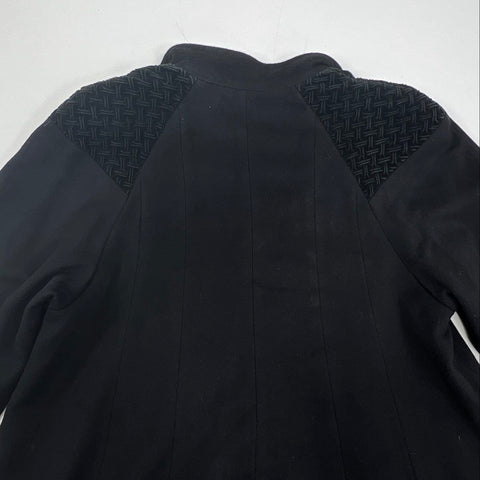 Vintage 80s Donnybrook Hockanum Wool Swing Coat Woven Shoulder Made in USA