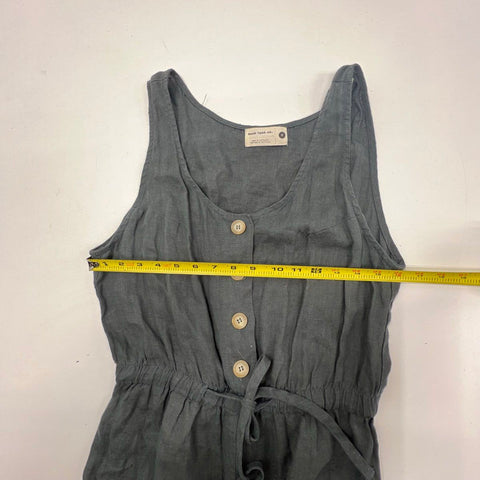 Back Beat Co Womens Gray Linen Cargo Wide Leg Jumpsuit Size M