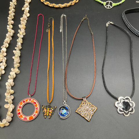 Fashion Jewelry Lot of 9 Necklaces Bracelets Choker Shell Pendant Boho Styles