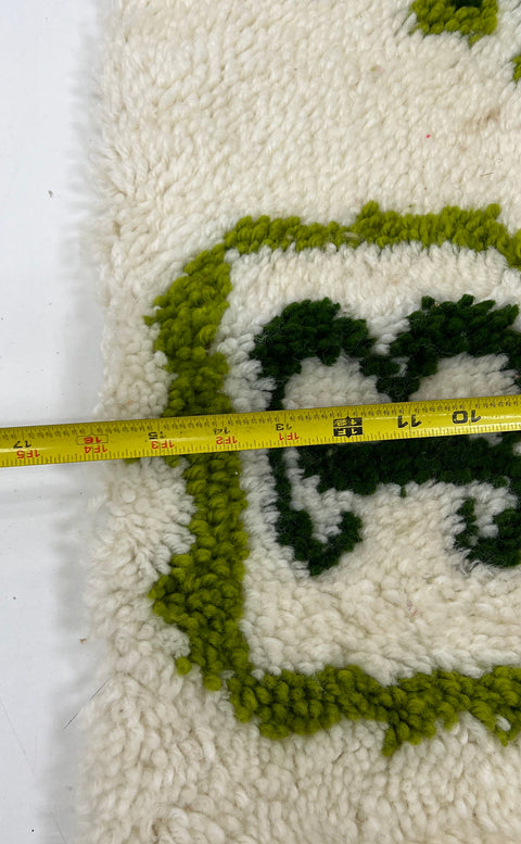 Vintage 70s Handmade Latch Hook Rugs Lot of 2 Fisherman & Monogram B Wall Art