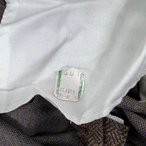 Vintage 70s Farah Men's Brown Herringbone Cuffed Trousers Made USA