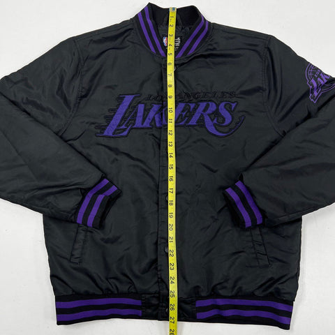 Ultra Game Men's Los Angeles Lakers Black Quilted Varsity Bomber Jacket Sz S