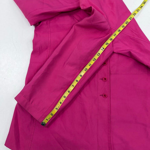 Vintage 90s Marisa Minicucci Women's Pink Silk Blend Button Front Jacket Sz 14