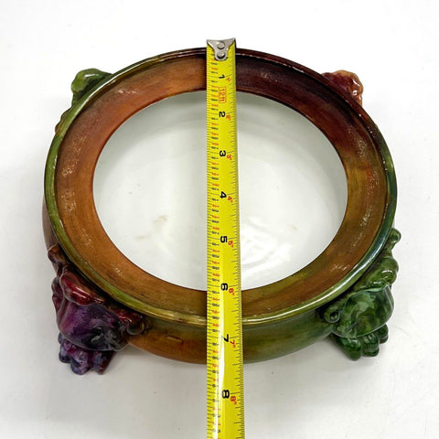 Antique Vienna Austria Porcelain Footed Bowl Figural Paw Feet Hand Painted 1900s
