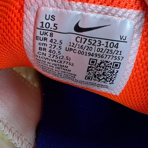 Nike React Vision D/MS/X Light Bone Blue Orange Sneakers Size 10.5