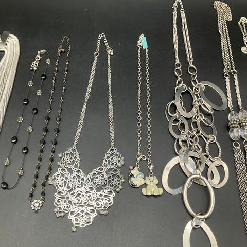 Mixed Costume Jewelry Lot 0.75 Lbs Vintage to Modern Statement Bib Necklaces