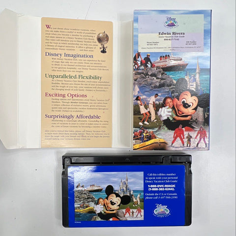 2000 Disney Vacation Club Welcome Kit Folder VHS Lot Park Maps Ephemera DVC