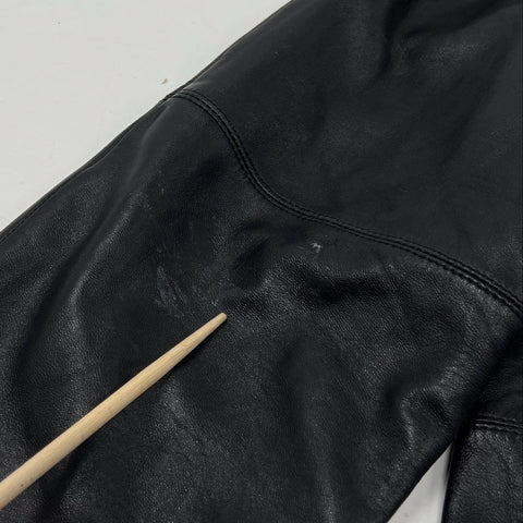 Vintage 90s Worthington Genuine Lambskin Leather Button Jacket Black Sz 1X