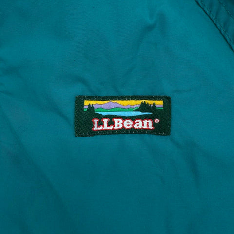 Vintage 90s L.L. Bean Warm-up Jacket Fleece Lined Teal Made USA Kids Sz 14