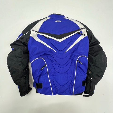 Fieldsheer Men's Motorcycle Jacket Blue Black Colorblock Padded Armored Size M