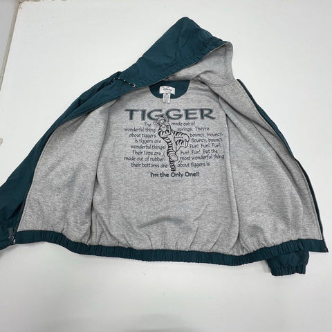 Vintage 90s Disney Tigger Embroidered Hooded Windbreaker Jacket Sz M