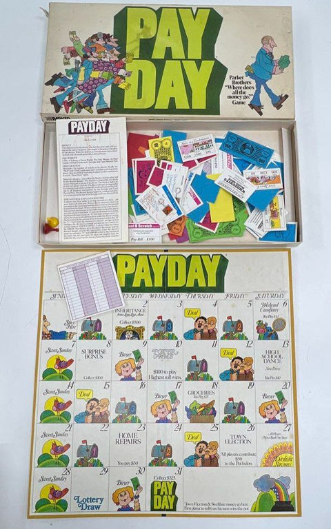 Vintage 70s Board Game Lot of 4 Parker Brothers Milton Bradley Payday Scavenger