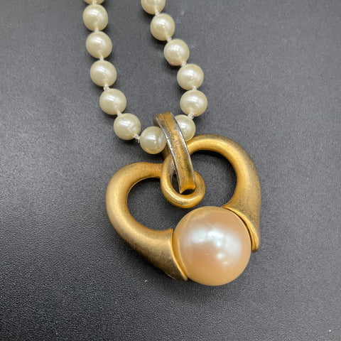Vintage Gold Tone Faux Pearl Costume Jewelry Lot Necklaces Earrings