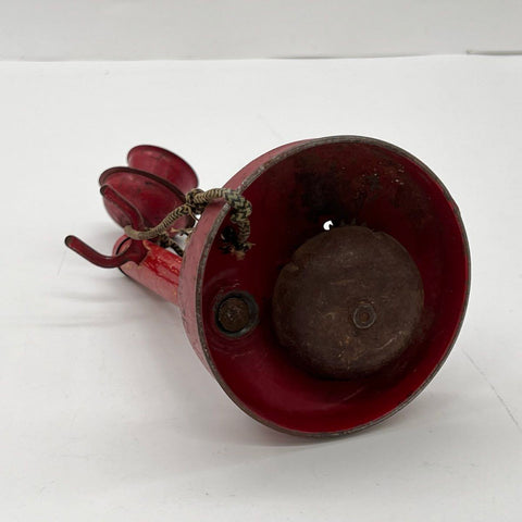 Vintage Red Toy Candlestick Phone Metal Wood Painted 8 Inch Collectible