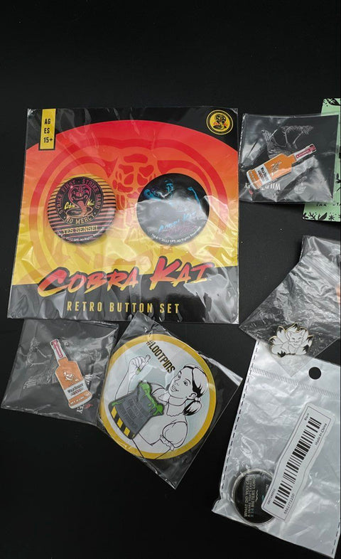 Lootcrate Wild Turkey Cobra Kai Lapel Pin & Button Lot 16 Packs Collector Items