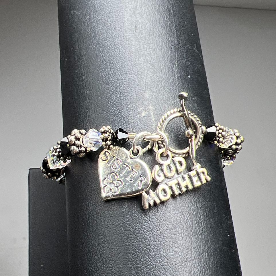 Sundance Jewelry Co Sterling Silver Sisters & God Mother Charm Bracelet