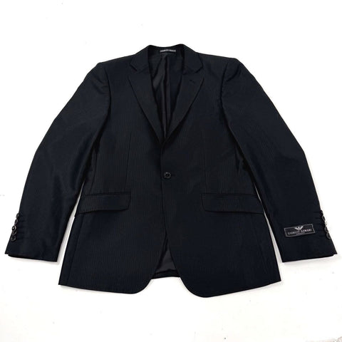 Giorgio Armani Le Collezioni Pinstripe Suit Jacket Blazer Sz 48 IT